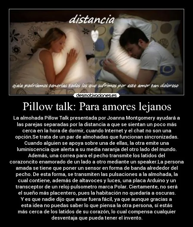 Pillow talk: Para amores lejanos | Desmotivaciones