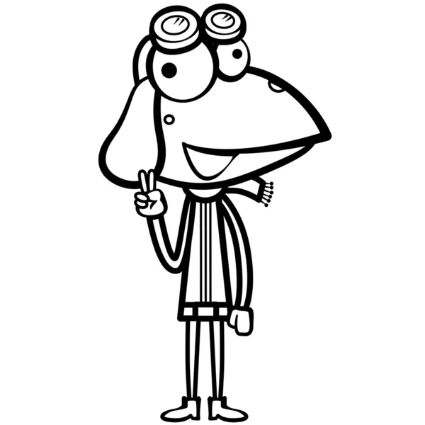 Piloto de rana de dibujos animados para colorear — Vector stock ... Piloto de rana de dibujos animados para colorear — Vector stock ...