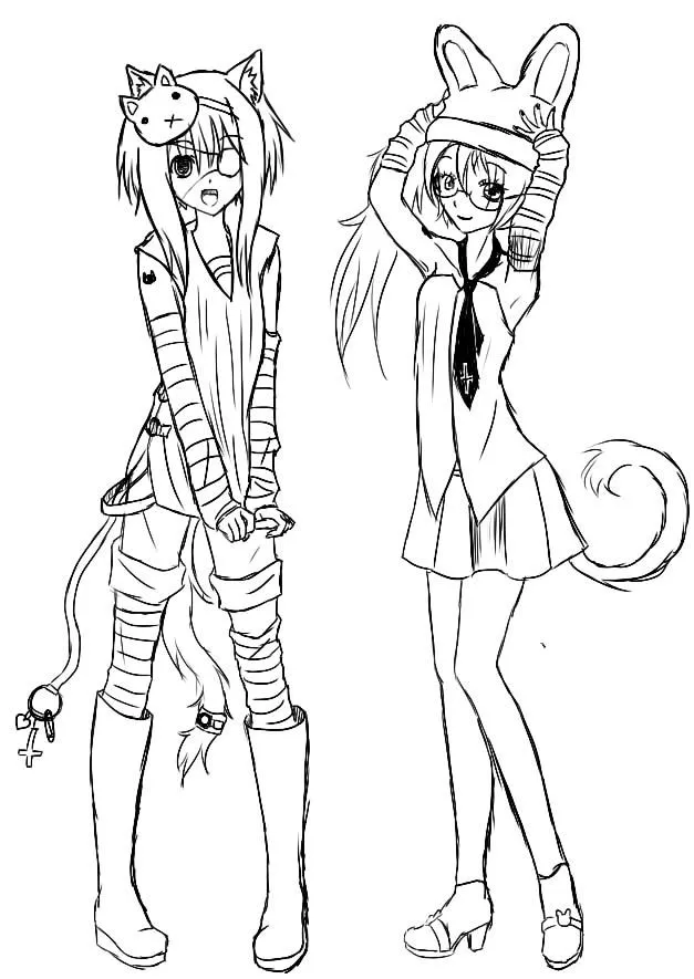 Anime Emo para colorear - Imagui