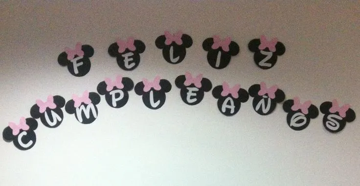Minnie Mouse letrero banner Feliz Cumpleaños | Cosas que deseo que ...