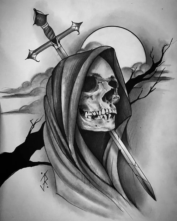 Pin by NOD 346 on Arte Dibujos Choleros Worldwide | Skulls drawing, Creepy  drawings, Grim reaper art