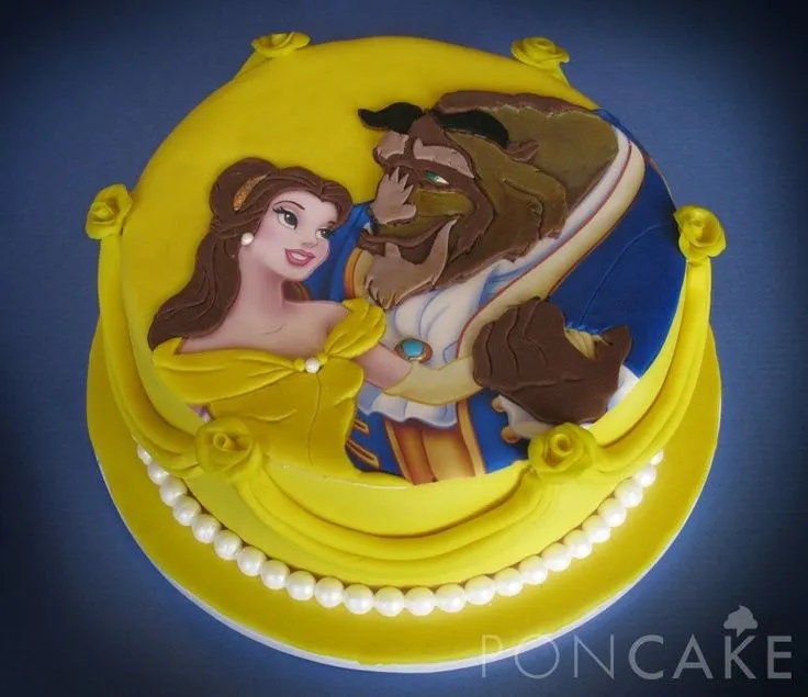 Pastel de bella y bestia - Imagui