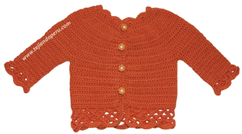 Cómo tejer una chaqueta con bordes calados a crochet para niñas ... Cómo tejer una chaqueta con bordes calados a crochet para niñas ...