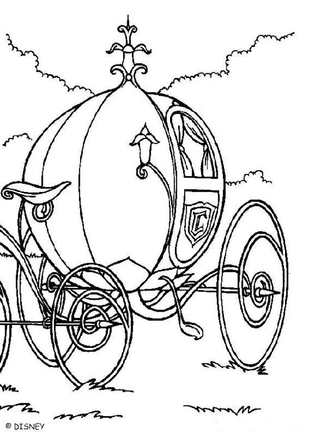 Dibujos para colorear la CENICIENTA, La carroza para imprimir Dibujos para colorear la CENICIENTA, La carroza para imprimir