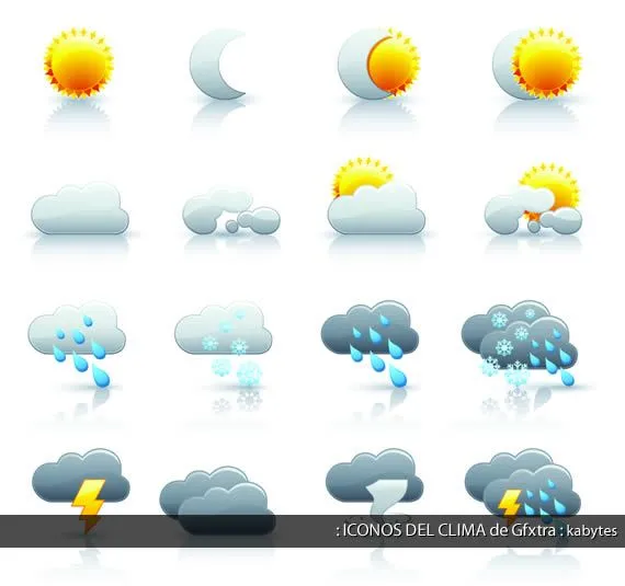 Iconos del clima en formato vectorizado | Kabytes Iconos del clima en formato vectorizado | Kabytes