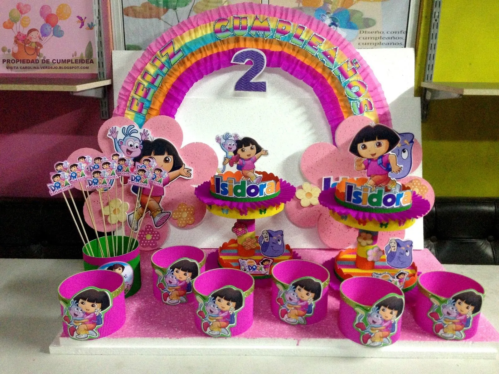 Pin Infantiles Decoracion Dora La Exploradora Centros De Mesa ...