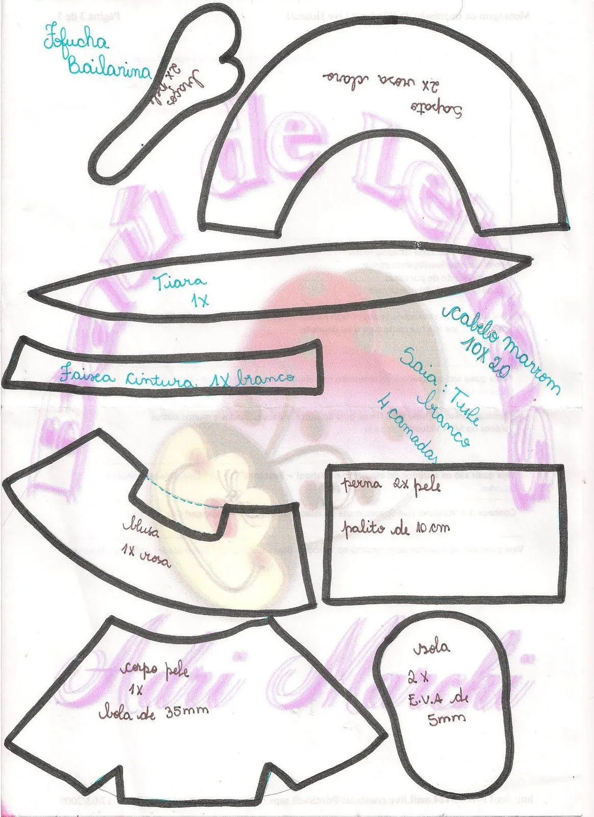 Pin Fofucha Bailarina Moldes on Pinterest