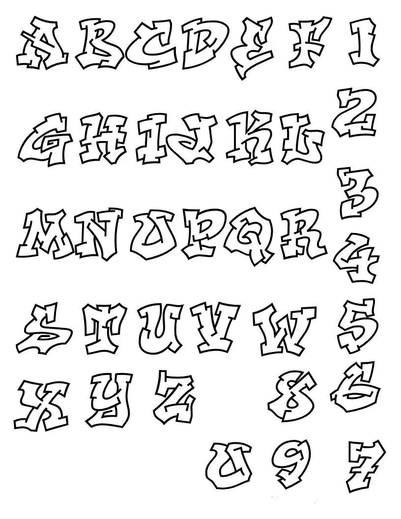 Letras de graffiti para colorear - Imagui