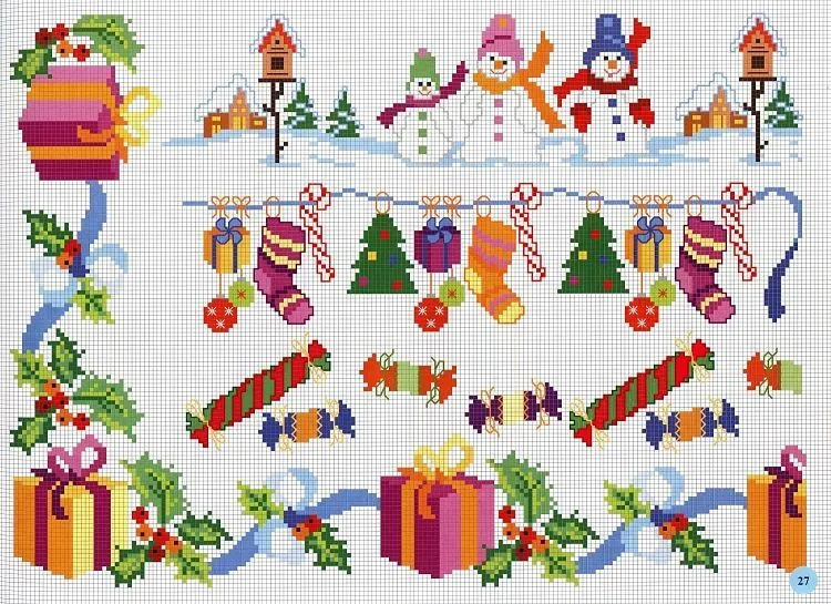 Pin en Navidad en punto de cruz
