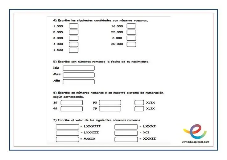 Pin de Silsogar en Ejercicios Mates | Números romanos, Numeros romanos ejercicios, Romanos Pin de Silsogar en Ejercicios Mates | Números romanos, Numeros romanos ejercicios, Romanos