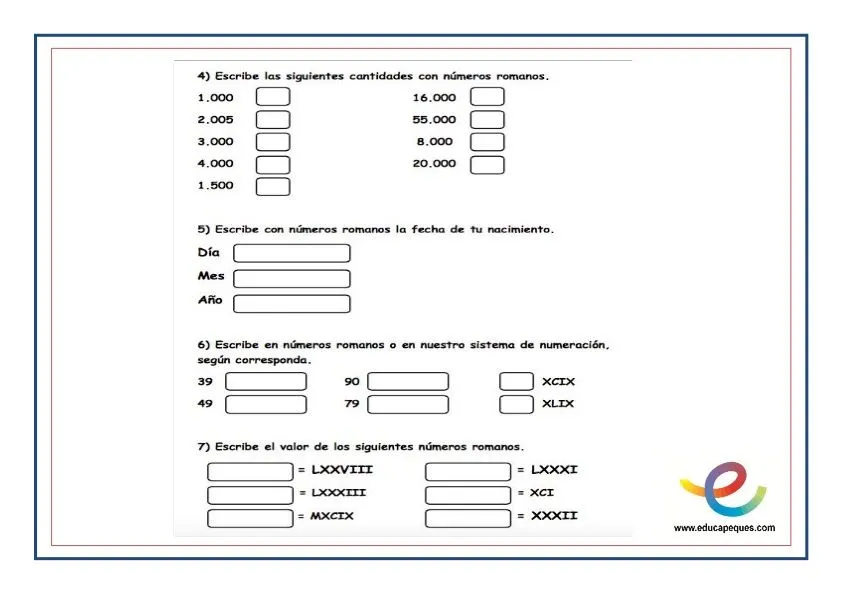 Pin de Silsogar en Ejercicios Mates | Números romanos, Numeros romanos ejercicios, Romanos Pin de Silsogar en Ejercicios Mates | Números romanos, Numeros romanos ejercicios, Romanos