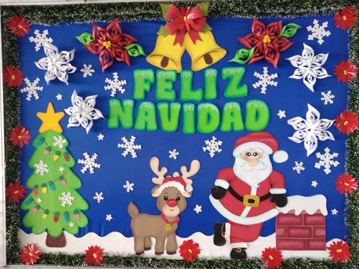 Pin de vanessa en Navidad | Periodico mural de navidad, Carteleras de  navidad, Manualidades escolares