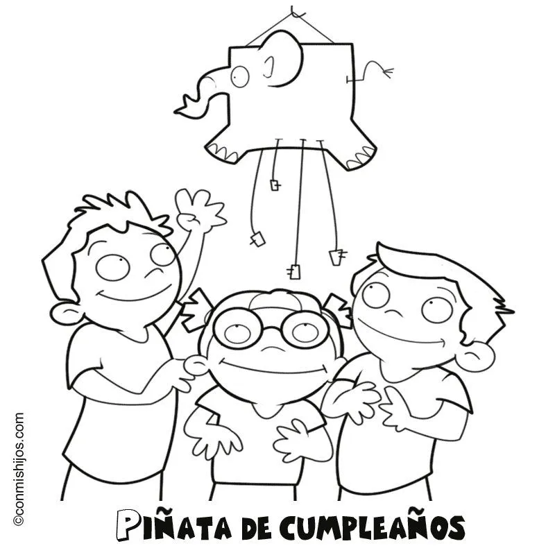 Piñata de cumpleaños: Dibujos para colorear Piñata de cumpleaños: Dibujos para colorear