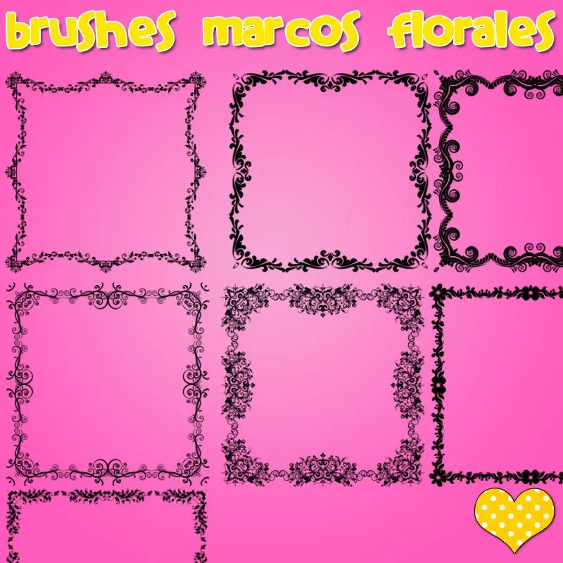 Pinceles de marcos florales para Photoshop - Cute & Girly Pinceles de marcos florales para Photoshop - Cute & Girly