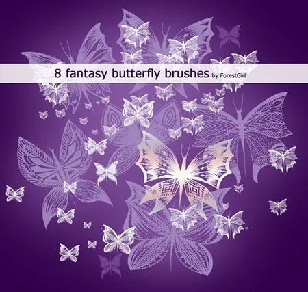 Pinceles de mariposas y flores para photoshop | Tutor Grafico