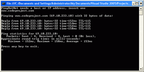 Ping.exe replica in C# 2.0 - CodeProject Ping.exe replica in C# 2.0 - CodeProject