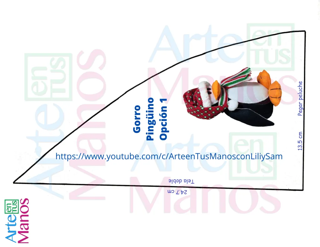PINGÜINO NAVIDEÑO, Tutorial y moldes con Arte en Tus Manos - Arte en Tus  Manos con Lili y Sam