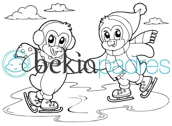 Pareja de pingüinos para dibujar - Imagui