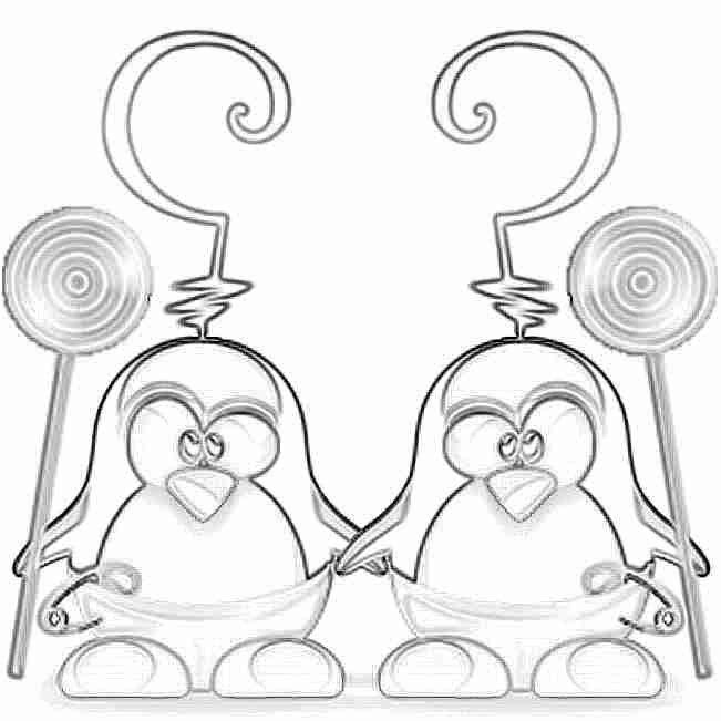 Pingüinos Tux para colorear niños