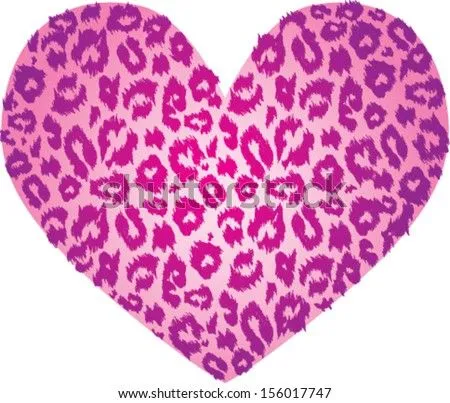 Pink Heart With Leopard Print Texture Pattern Ilustración ... Pink Heart With Leopard Print Texture Pattern Ilustración ...
