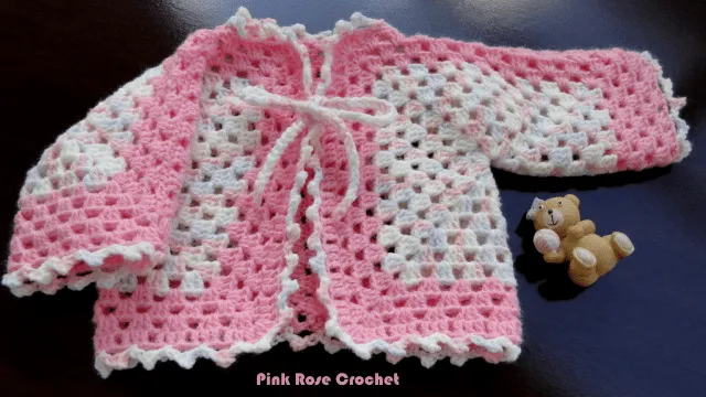 PINK ROSE CROCHET: Casaquinho para Bebê com Dois Hexágonos