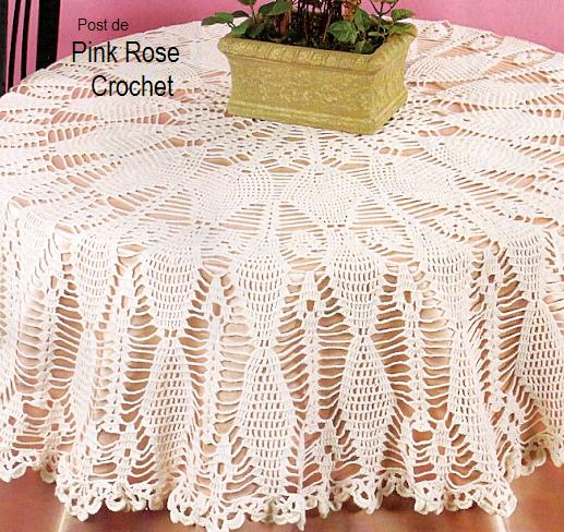 PINK ROSE CROCHET /: Toalha de Mesa com Desenho de Losangos - Crochê PINK ROSE CROCHET /: Toalha de Mesa com Desenho de Losangos - Crochê