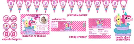 Pinkie Pie Fluttershy mi pequeño Pony cumpleaños por digitalparties Pinkie Pie Fluttershy mi pequeño Pony cumpleaños por digitalparties