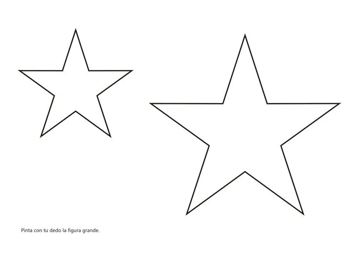 Pinta con tu dedo el dibujo de la estrella mas grande ...