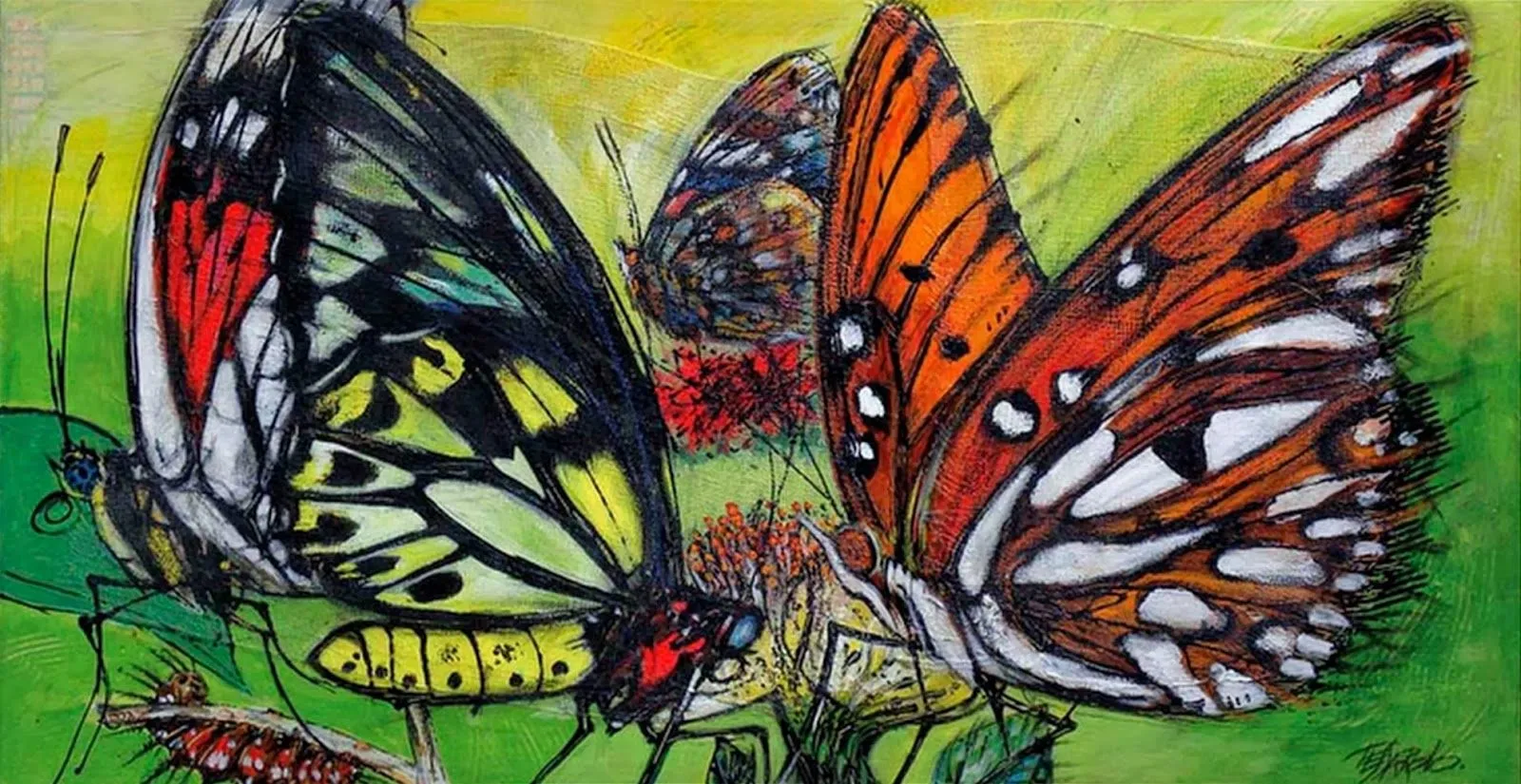 Pintados a Mano Mariposas al Óleo | Bodegones y Paisajes Cuadros ... Pintados a Mano Mariposas al Óleo | Bodegones y Paisajes Cuadros ...
