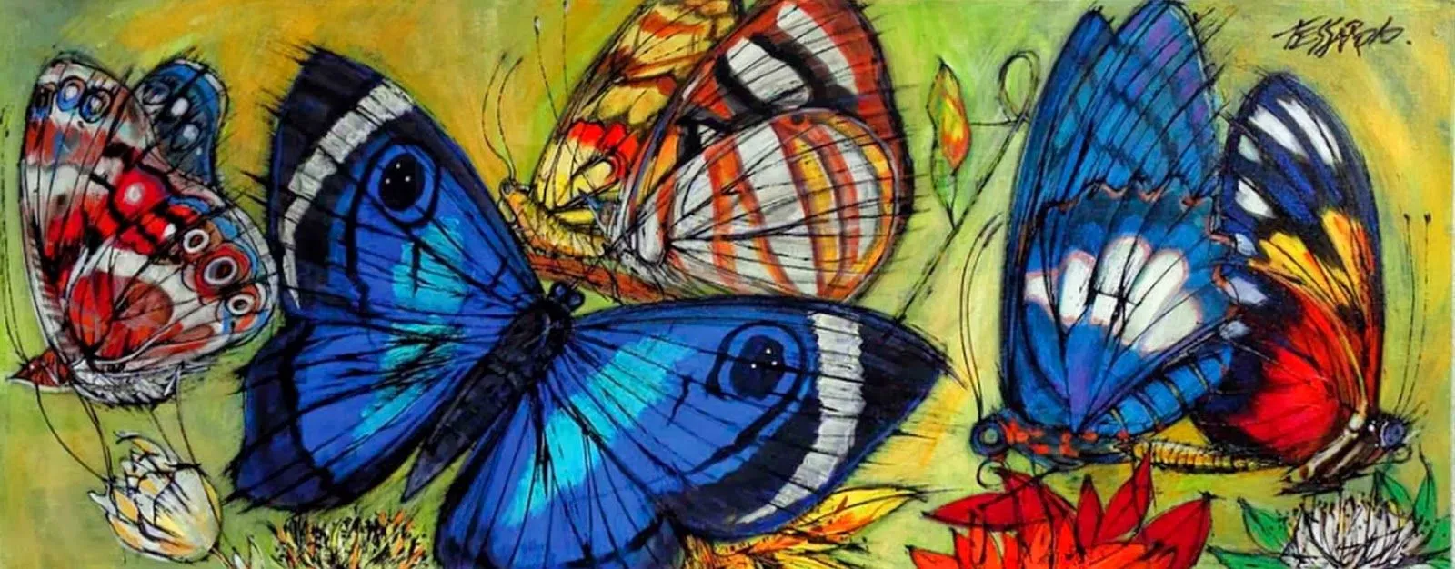 Pintados a Mano Mariposas al Óleo | Bodegones y Paisajes Cuadros ... Pintados a Mano Mariposas al Óleo | Bodegones y Paisajes Cuadros ...