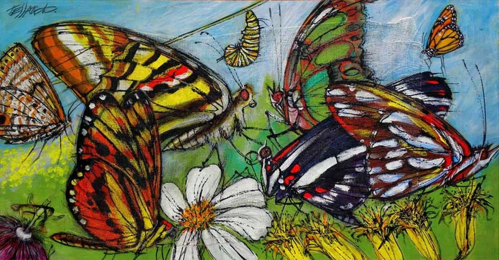 Pintados a Mano Mariposas al Óleo | Bodegones y Paisajes Cuadros ... Pintados a Mano Mariposas al Óleo | Bodegones y Paisajes Cuadros ...