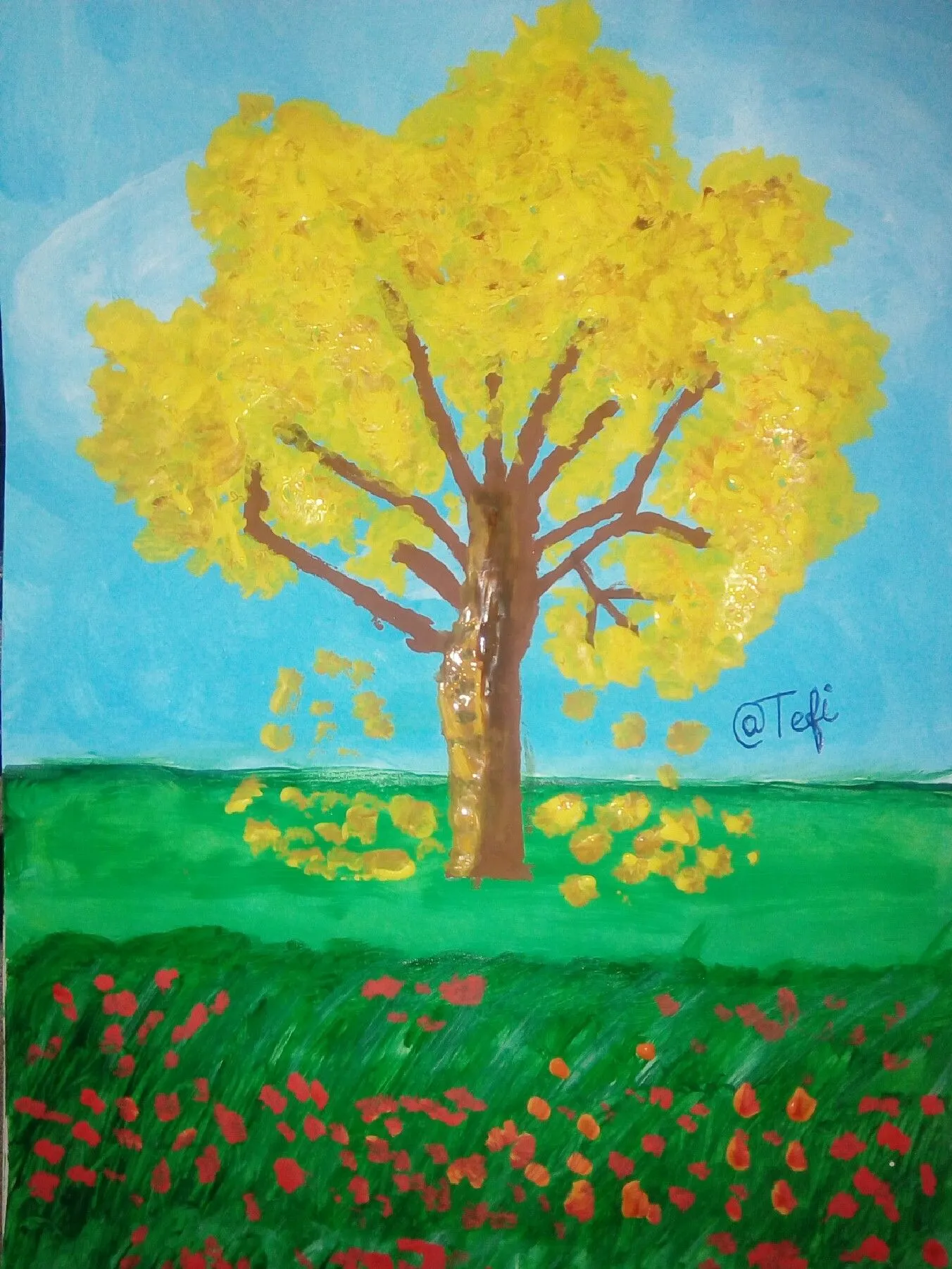 Pintando El Aragüaney - Árbol Nacional de mi país Venezuela. — Steemit