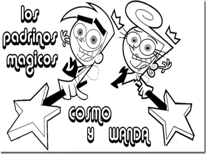 Pintando y coloreando dibujos animados de los padrinos mágicos Pintando y coloreando dibujos animados de los padrinos mágicos