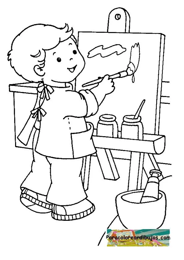 Pintando un cuadro para colorear | Colorear dibujos Pintando un cuadro para colorear | Colorear dibujos