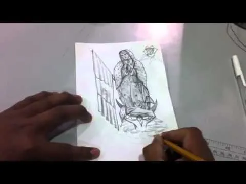 Pintando a lapiz a la virgencita de guadalupe Por pedro climaco ...