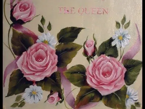 Como pintar en acrílico con técnica americana - Cuadro de rosas ... Como pintar en acrílico con técnica americana - Cuadro de rosas ...