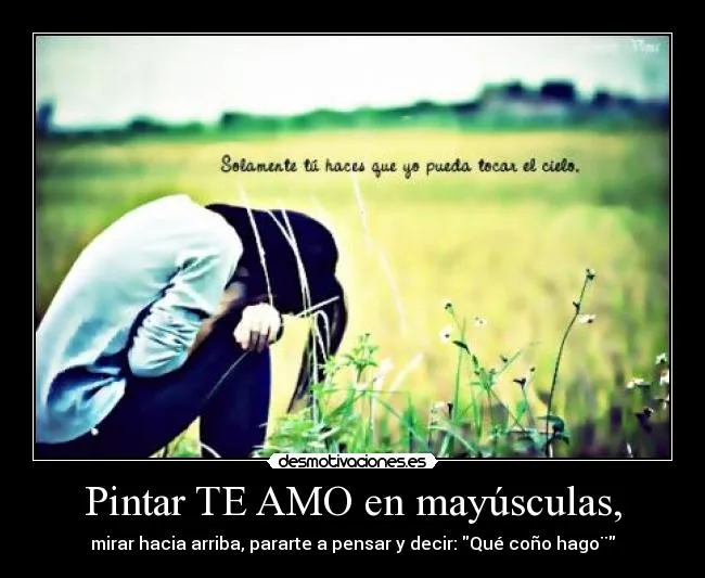 Pintar TE AMO en mayúsculas, | Desmotivaciones