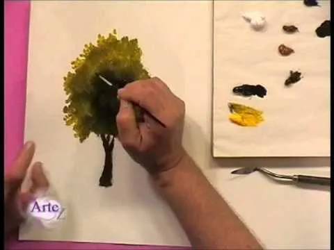 Cómo pintar árboles y follajes al óleo - YouTube Cómo pintar árboles y follajes al óleo - YouTube
