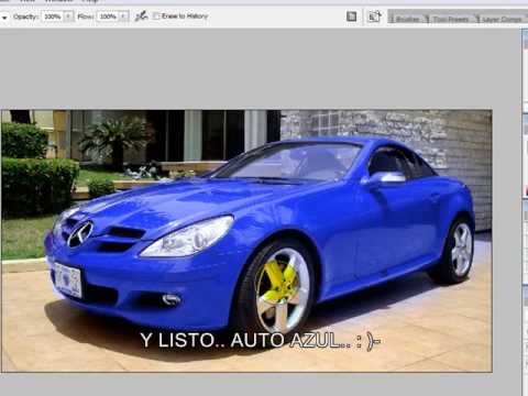 como pintar un auto en photoshop cs2 - YouTube