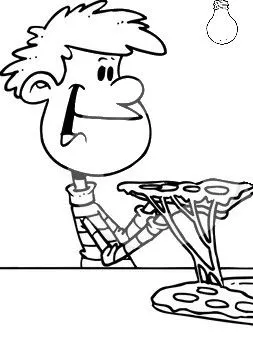 Pintar o colorear niño comiendo una pizza | Dibujo | Colorear ... Pintar o colorear niño comiendo una pizza | Dibujo | Colorear ...