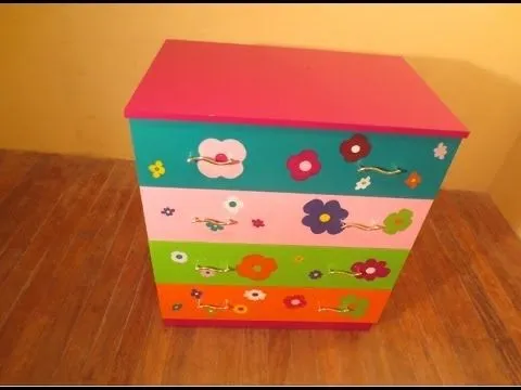 Como Pintar Comoda Con Flores Para Jovencita o Niña - YouTube Como Pintar Comoda Con Flores Para Jovencita o Niña - YouTube