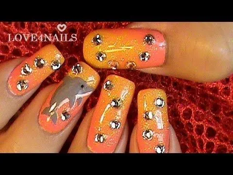 Como Pintar Un Delfin ~ Arte De Uñas ~ Tutorial - YouTube