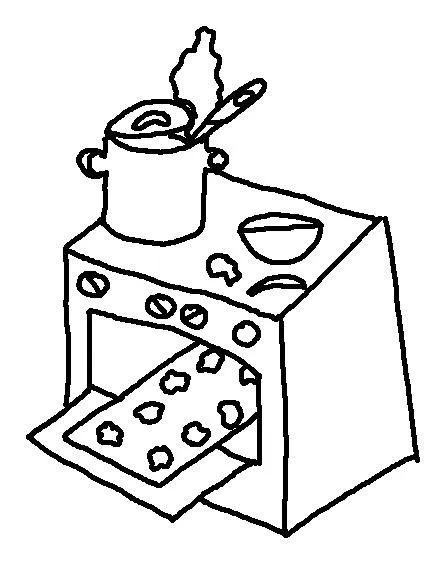 PINTAR DIBUJOS DE COCINA ALIMENTOS Y UTENSILIOS