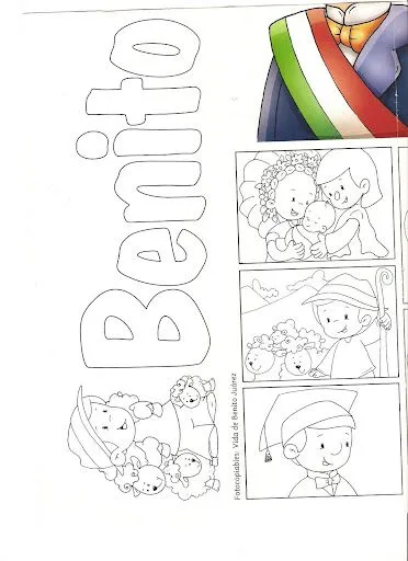 PINTAR DIBUJOS NATALICIO BENITO JUAREZ