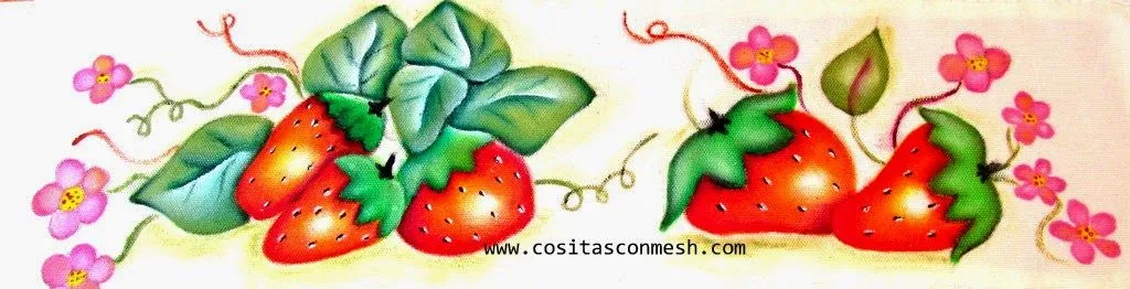 Cómo pintar fresas en tela para la cocina ~ cositasconmesh Cómo pintar fresas en tela para la cocina ~ cositasconmesh
