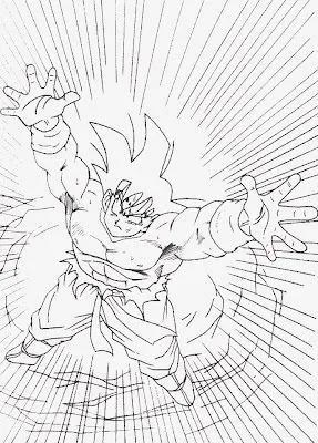 ... pintar de disney, series animadas para colorear,: Goku haciendo la