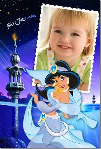 Fotomontaje princesa Jasmine con tu foto - pintar y jugar Fotomontaje princesa Jasmine con tu foto - pintar y jugar