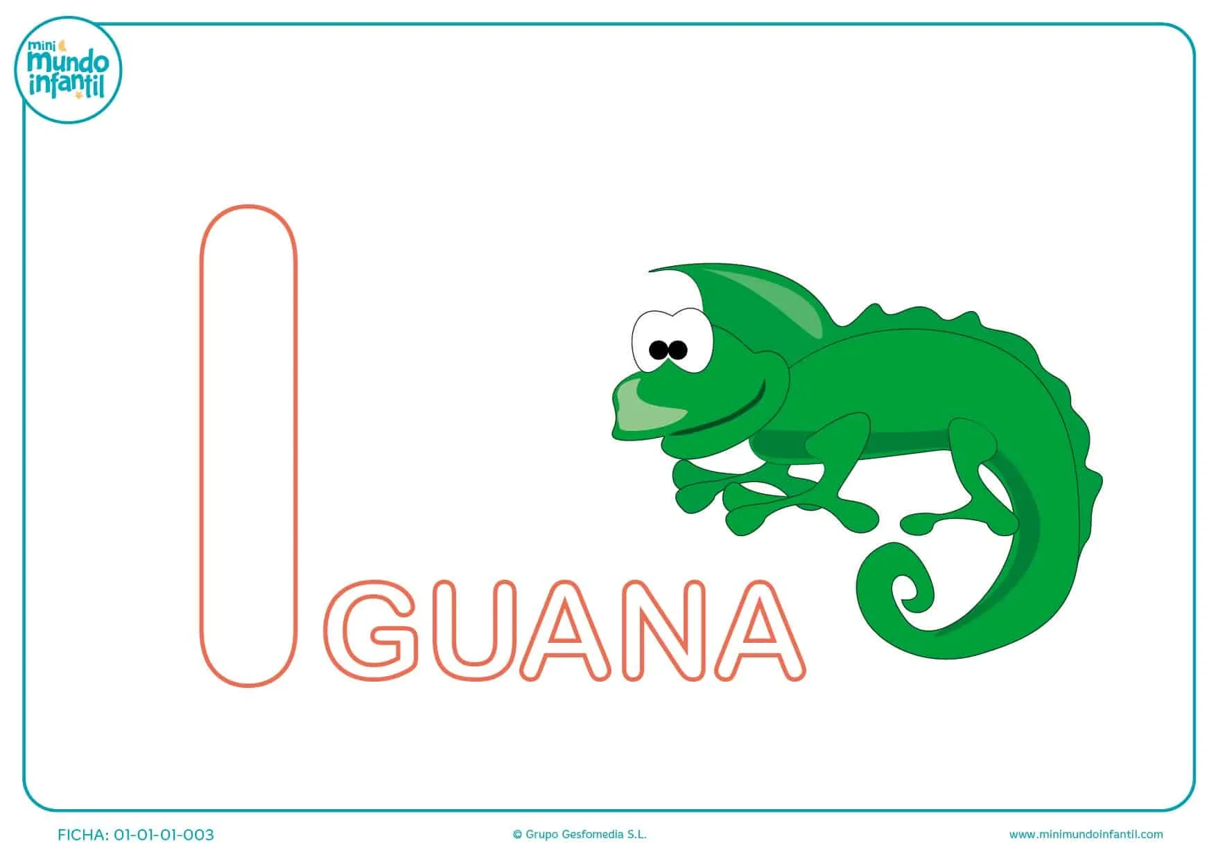Pintar la letra I de iguana - Mundo Primaria Pintar la letra I de iguana - Mundo Primaria