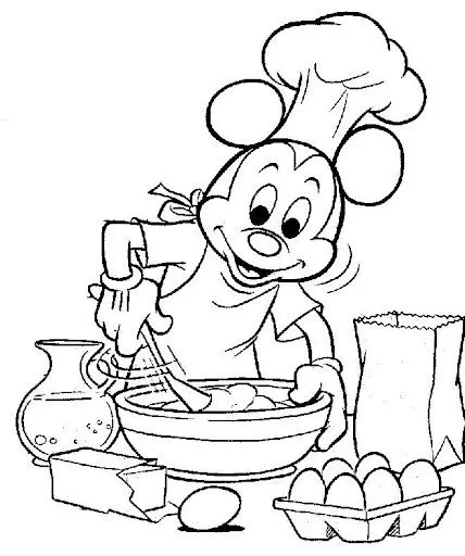 PINTAR MICKEY MOUSE COCINERO
