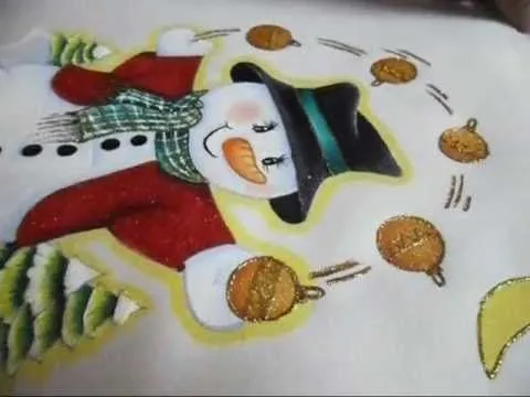 Como Pintar un Muñeco de Nieve en Tela paso a paso parte 3 (tiempo ... Como Pintar un Muñeco de Nieve en Tela paso a paso parte 3 (tiempo ...